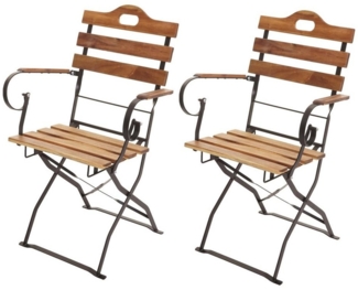 MCW Gartenstuhl MCW-J40-S (2er), Zusammenklappbar, Hochwertige Verarbeitung, Platzsparende Lagerung
