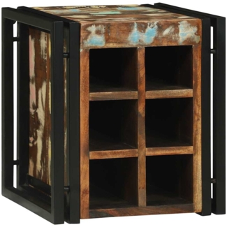 vidaXL Weinregal Mehrfarbig 34,5 x 35 x 39 cm Massivholz Altholz 4016755