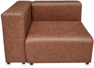 Sofa-Modul Suldal Eckelement links Wildlederimitat Hellbraun [en. casa]