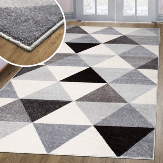 my home Teppich Berlad Geo, rechteckig, Höhe: 9 mm, mit besonders weichem Flor, Kurzflor, modernes geometrisches Design