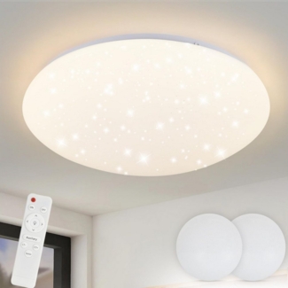 Nettlife LED Deckenleuchte Sternenhimmel Dimmbar mit Fernbedienung 28CM 37W Deckenbeleuchtung, LED fest integriert, Warmweiß, Neutralweiß, Kaltweiß, für Schlafzimmer Flur Kinderzimmer Küche Flur Wohnzimmer