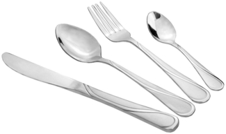 24 teilig Besteckset Essbesteck Elegant-Design langlebig Einsatz für Zuhause Messer Gabel Löffel Teelöffel Satin Motiv 1