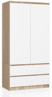 Raumhirsch Furniture Kleiderschrank Moderner Kleiderschrank - Zaubert Ordnung ins Schlafzimmer - Stauraum (viele Farbvarianten - Maße 180 - 90 - 50 cm) Eleganter Schrank mit 2 Türen, 2 Schubladen und Einlegeböden