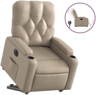 vidaXL Relaxsessel mit Aufstehhilfe Elektrisch Cappuccino Kunstleder 3204792