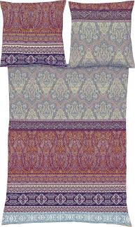 Fleuresse Mako-Satin Bettwäsche 200x200 Ornamente Paisley mystic rot 114128-14