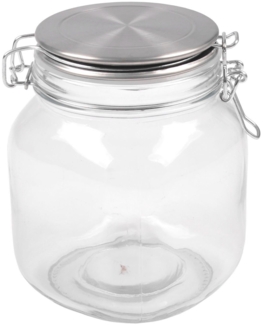 BURI Drahtbügelglas 1L mit Edelstahl-Deckel Vorratsglas Aufbewahrungsglas Vorratsdose