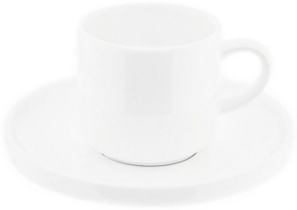 Almina 12 Teiliger Mokkatassen-Set aus Porzellan Weiß Mokkaservice 100 ml