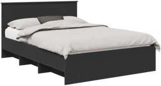 vidaXL Bettrahmen mit Kopfteil Schwarz 150 x 200 cm Holzwerkstoff 3408838