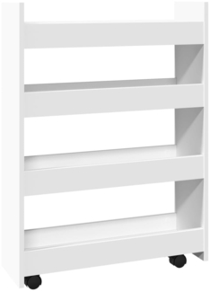 vidaXL Schmaler Aufbewahrungswagen 4 Etagen Weiß Holzwerkstoff 855259