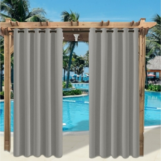 Jibenhome Outdoorgardine Vorhänge Gardinen mit ösen Wasserdicht, (1 St), stark perforiert, Winddicht