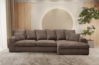 Kaiser Möbel Ecksofa Sofa L-form, Couch L-form Gabon stoff Zoom Ottomane