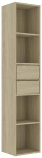 vidaXL Bücherregal, Spanplatte, Sonoma-Eiche, 36 x 30 x 171 cm