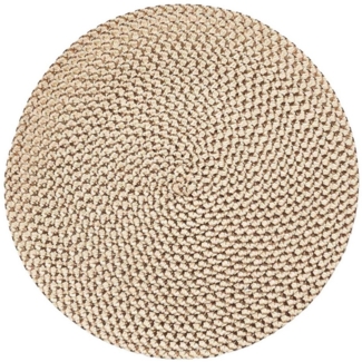 Macosa Home Platzset 4er Set Papierfaser rund 38 cm Tischset Beige Tischmatten, (Naturmaterial, 4-St, Teller-Unterlage Platzdeckchen Tischmatte), Platzmatten modern Boho Tischset Tisch-Untersetzer