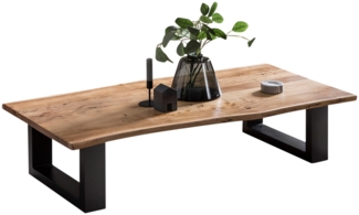 Couchtisch Baumkante massiv Akazie Natur 115x60 schwarz SPOONER 526766