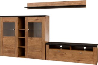 Home affaire Wohnzimmer-Set Larona, Wohnwand, Set 3 teilig, (3-St), Wohnzimmer Set bestehend aus 1 TV-Board, 1 Highboard,1 Wandregal