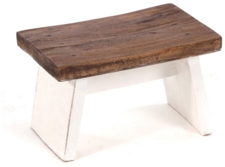 DESIGN DELIGHTS Hocker NOSTALGISCHER FUßHOCKER "SCHEMEL", Altholz massiv, Holzhocker, Farb