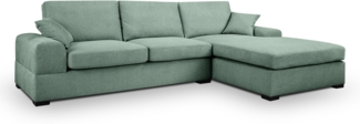 Ecksofa (B/H/T: 308x90x186 cm) in Petrol