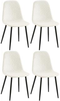 4er Set Stühle Giverny Samt cremeweiß