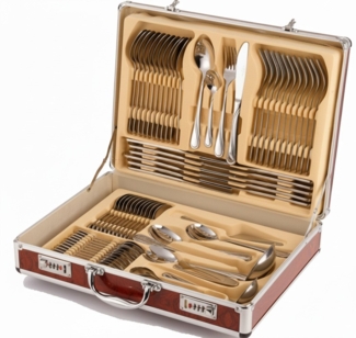 Zilner Besteck-Set 72-teiliges Besteckset im Koffer – Satiniert & Zeitlos Elegant (72-tlg), 12 Personen, Edelstahl