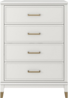 loft24 Kommode Westerleigh, Schubladenkommode mit 4 Schubladen, MDF, Griffe in goldfarben, 76 cm