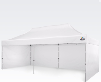 Verkaufszelt 3x6m - mit 3 Wänden - Weiß