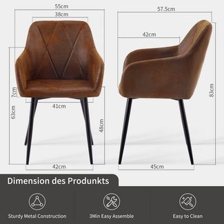 JYMTOM Esszimmerstuhl mit gepolstertem Sitz, Wohnzimmerstuhl, Polsterstuhl, modisches Design (4 St), Metall-Beine, ideal für Esszimmer, Restaurant & Küche