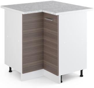 Eckschrank für Hausrat R-Line Grau 75.6 cm mit Tür, mit Arbeitsplatte Vicco