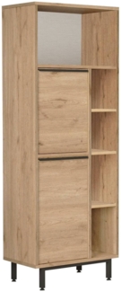 Dmora Säulenschrank Merbok, Schrank für Badezimmer oder Küche, Multifunktionaler Hochschrank, Mehrzweckschrank, 160x36 h45 cm, Nussbaum