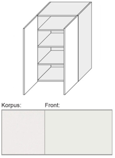 XL Küchenschrank Hängeschrank 60cm weiß RAL 9003 signalweiß Hochglanz (FL-W4/60)