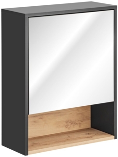 Spiegelschrank 'Burbon', Graphit matt/Artisan Eiche, 75x60 cm