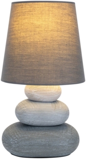 Tischlampe Wohnzimmer Tischleuchte Schlafzimmer Keramik Stoff Grau 3045216