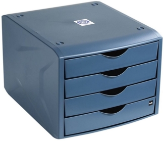 HELIT Schubladenbox the green chameleon, mit 4 Schubladen, geschlossen, stapelbar, Recycling-Kunststoff