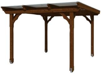SKANHOLZ Pavillon, Flachdach, viereckig, BxT: 327x350 cm, inkl. Dacheindeckung nussbaum Gartenpavillon