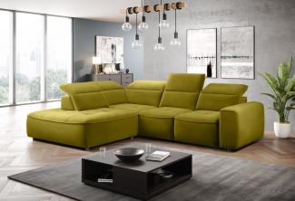 Stylefy Colton L Ecksofa Struktur JAZZ Gelb Links