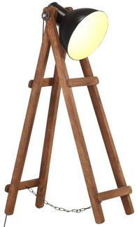 vidaXL Stehlampe Schwarz Mango Massivholz E27 320589