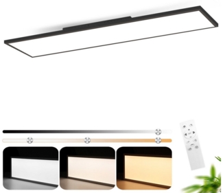 ZMH LED Deckenleuchte Wohnzimmer Schwarz/Weiß Deckenpanel Dimmbar mit Fernbedienung Büro, Augenschutz, LED fest integriert, 3000-6500K, 120x30 CM Modern Deckenlampe 40W Küchenlampe Küche