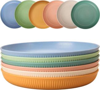 6er Set Unzerbrechliche Kunststoffteller 22,5cm Camping Picknick Party Salat