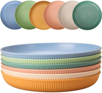 6er Set Unzerbrechliche Kunststoffteller 22,5cm Camping Picknick Party Salat