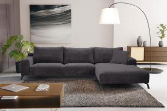 WERK2 Ecksofa Faro L-Form, XXL Design Ecksofa mit hohem Komfort in trendigem Cord & Samtvelours