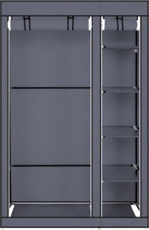 VINGLI Stoffschrank Kleiderschrank Stoff, 110 x 45 x 170 cm, Faltbar Stoffschrank mit Kleiderstange