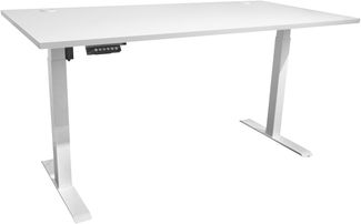 Schreibtisch >Ben< höhenverstellbar bis 117cm, weiss - 160x74/117x77cm (BxHxT)