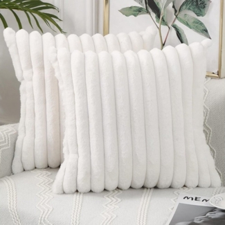 REDOM Kissenbezüge 2er Set Plüsch Kissenhülle Kopfkissenbezug, (2 Stück), 45x45cm doppelseitige Sofakissen mit verdecktem Reißverschluss