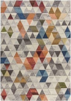 FLAIR RUGS Wollteppich Amari, rechteckig, Höhe: 10 mm, mit Hoch-Tief-Effekt, aus 100% Wolle, grafische & geometrische Muster