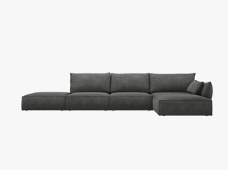 Micadoni Ecksofa Kaelle 5-Sitzer Rechts Chenille Over The Horizon Dunkelgrau