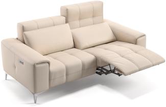 Sofanella Ledersofa SALENTO 2-Sitzer Couch Designercouch in Creme