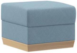 Casa Padrino Hocker Hellblau / Naturfarben 60 x 60 x H. 46 cm - Moderner Wohnzimmer Sitzhocker - Fußhocker - Wohnzimmer Möbel