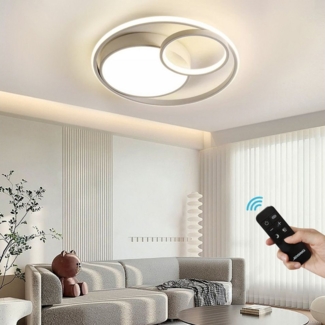 JDONG LED Deckenleuchte 50CM/60CM Deckenlampe Dimmbar Mit Fernbedienung, Einstellbar Farbtemperatur 3000-6500K, Tageslichtweiß, Kaltweiß, Warmweiß, Neutralweiß, für Jungen Babyzimmer Schlafzimmer Wohnzimmer