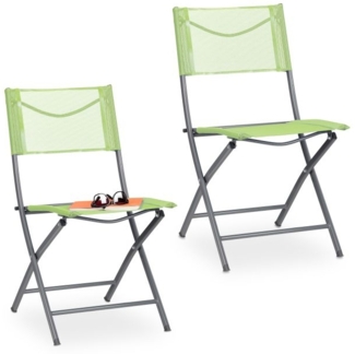 Klappbarer Gartenstuhl 2er Set grün