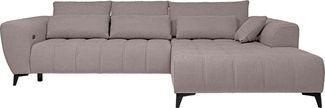WERK2 Ecksofa Garay, XXL-Liegefläche: elektrisch ausziehbar auf ca. 228×126 cm, Luxus in Übergröße: XXL-Liegefläche, Komfort-Ottomane & stilvolle Füße