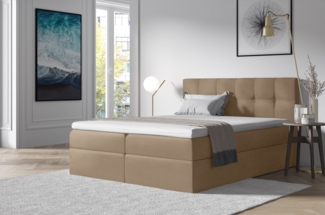99rooms Cesar Boxspringbett Velours 180x200 cm Creme